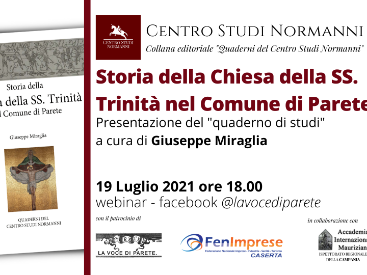 Presentazione online del quaderno di studi “Storia della Chiesa della SS. Trinità nel Comune di Parete” di Giuseppe Miraglia